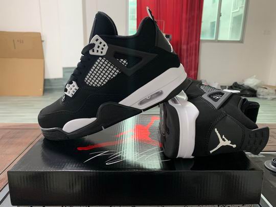 Air Jordan 4 Oreo Men's Women's Basketball Shoes AJ4 Black White-29 - Click Image to Close